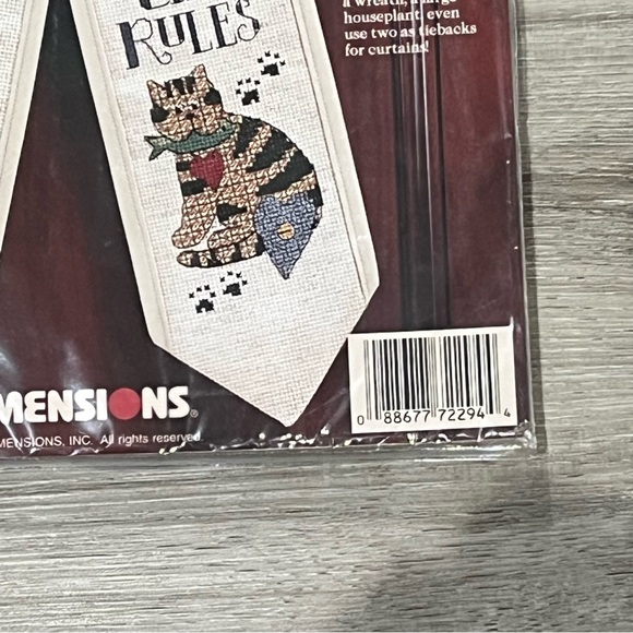 NWT Debbie Mumm Bows The Cat Rules Counted Cross Stitch Kit - Picture 10 of 15